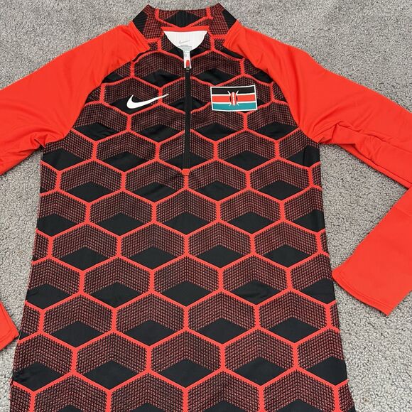 Nike Pro Elite Men Team Kenya Track & Field 1/4 Zip Top Red CI8845 Size S Tall - Picture 3 of 12